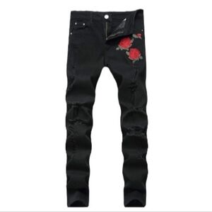 Leward Men's Skinny Slim Fit Ripped Distressed Destroyed Jeans | EUC | Rozes